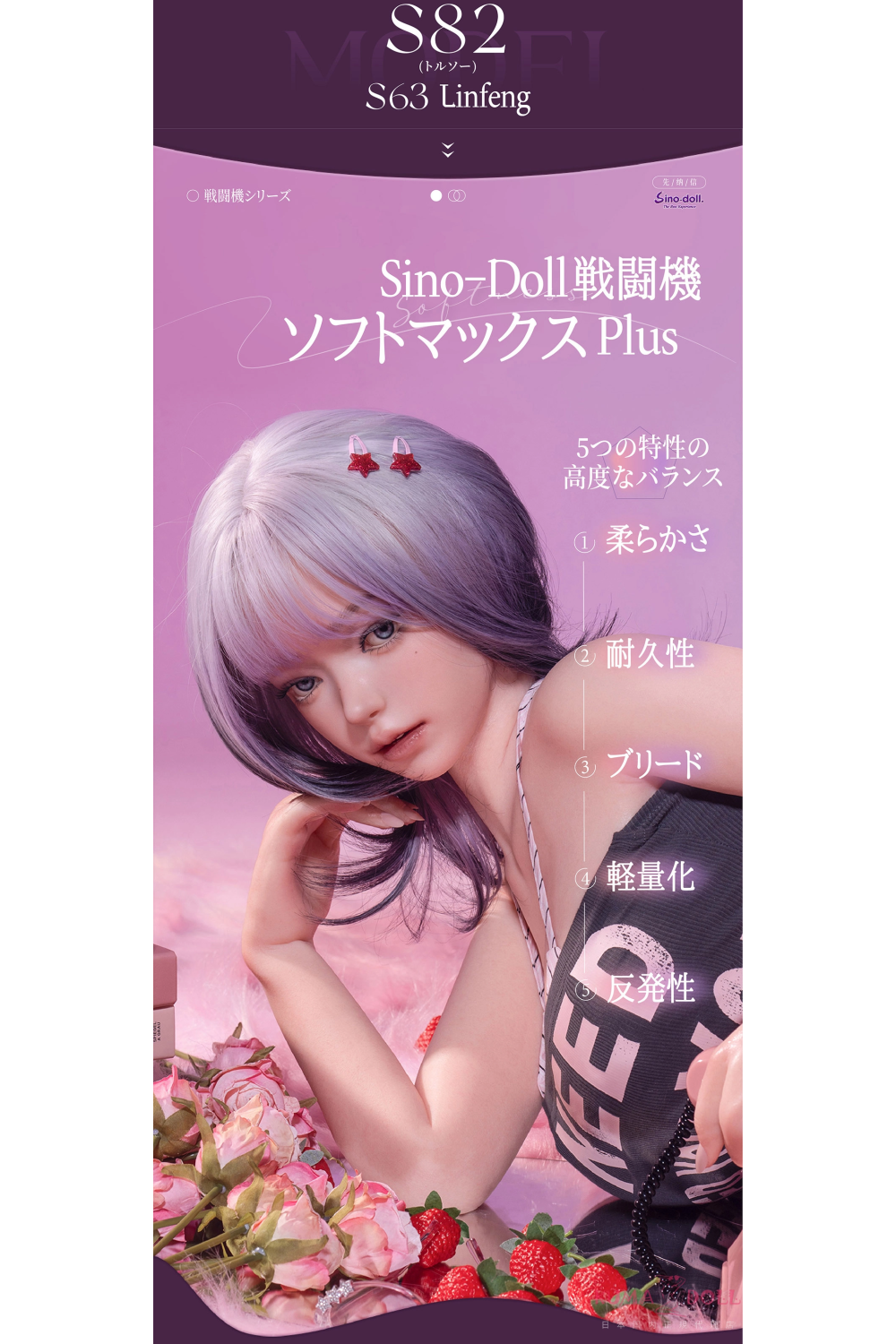【新品】【Sino Doll 最新作戦闘機 -10%OFF 6月24日まで】82cm Hカップ トルソー S63 凛风ヘッド シームレスドール 実践向け 掲載画像はリアルメイク付き 顔は蝋人形メイク付き フルシリコン製ラブドール SINO 0033