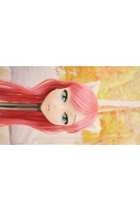 【O国内検品済 新品未使用即納品】 DollHouse168 色気美人 #ネコ娘 髪の毛の植毛OP シリコンヘッド単品(90〜95cm推奨)(ピンク髪)